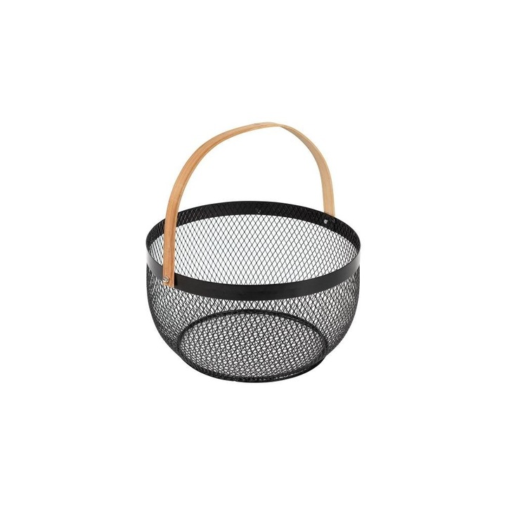 Fructiera Steel Mesh, otel, negru, 27x15 cm