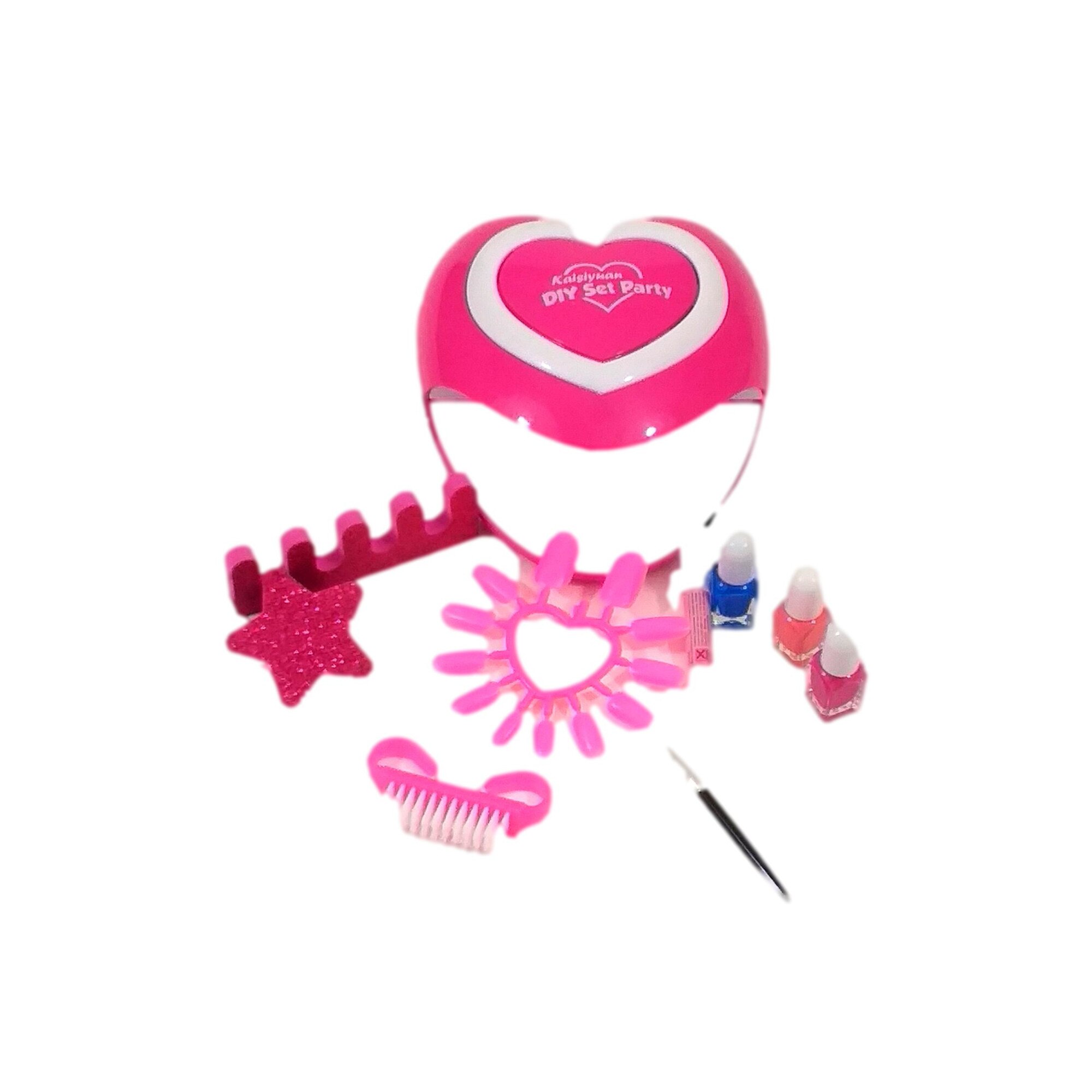 Set de creatie Little Girls, Manichiura cu sclipici, blender, sclipici si lac de unghii incluse, roz