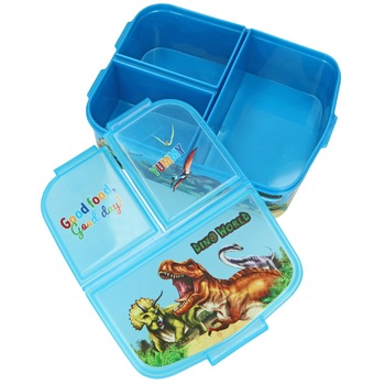 Cutie sandwich 3 compartimente Dino World 18.3x13.7x5.7cm 10923 Cutie sandwich 3 compartimente Dino World 18.3x13.7x5.7cm 10923