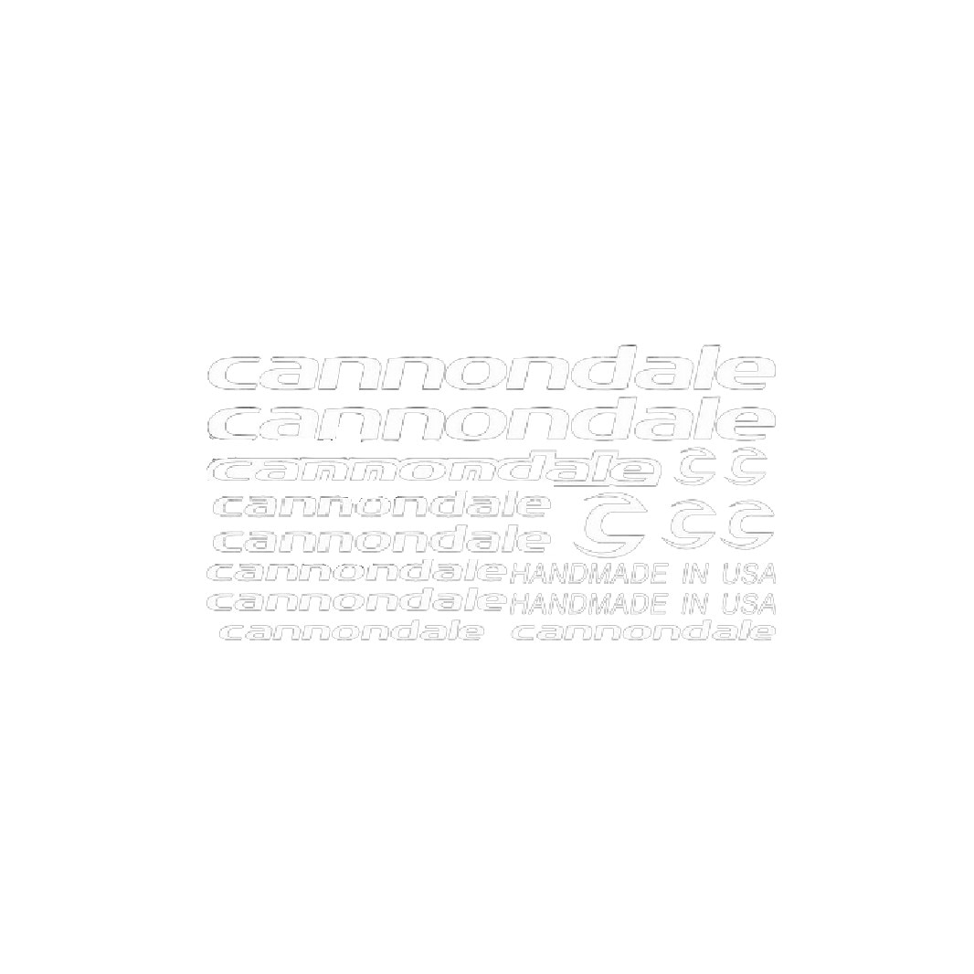 Set Stickere profesionale cadru bicicleta Cannondale MTB/Cursiera, Alb