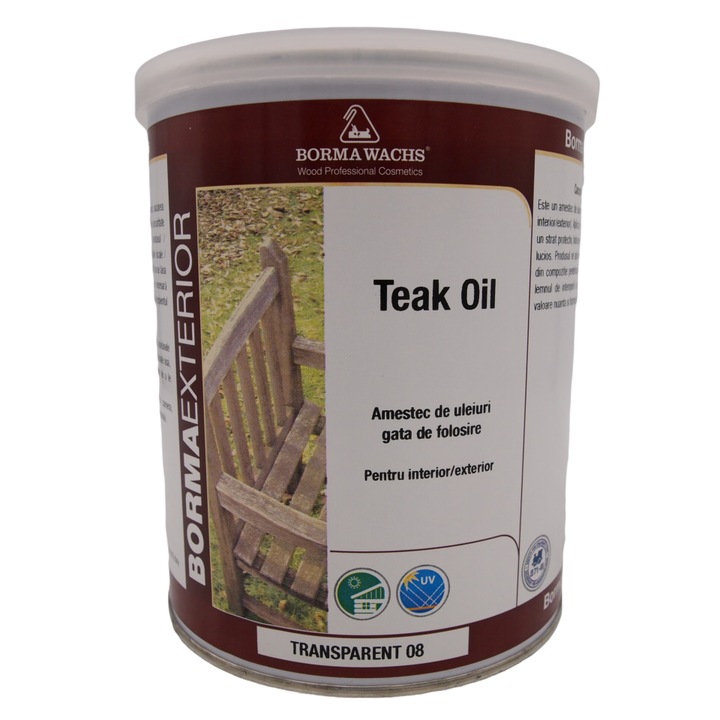 Ulei pentru lemn, ulei de Teak, Borma Wachs, 1 L, transparent