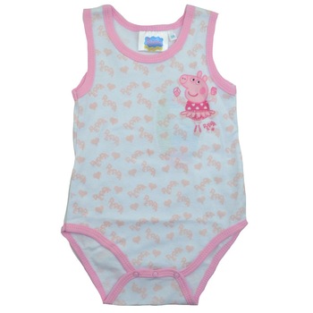 Body tip maiou pentru fete Sun City Peppa Pig EN5644R1, Alb Body tip maiou pentru fete Sun City Peppa Pig EN5644R1, Alb