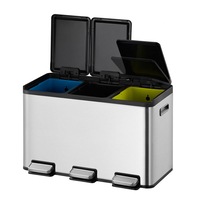 cos de gunoi eko essential cu pedala tripla 3 compartimente 3 x 10 l deschidereinchidere silentioasa a capacului functie sortare deseuri corp din otel inoxidabil rezistent la amprente argintiu imagen 33_0_
0