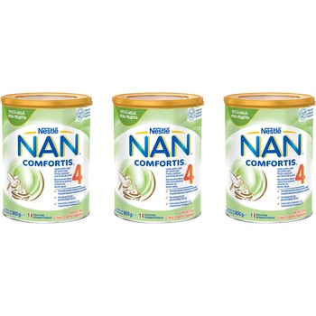 Formula de lapte praf Nestle NAN 4 Comfortis, 3x800 g, de la 2 ani Formula de lapte praf Nestle NAN 4 Comfortis, 3x800 g, de la 2 ani