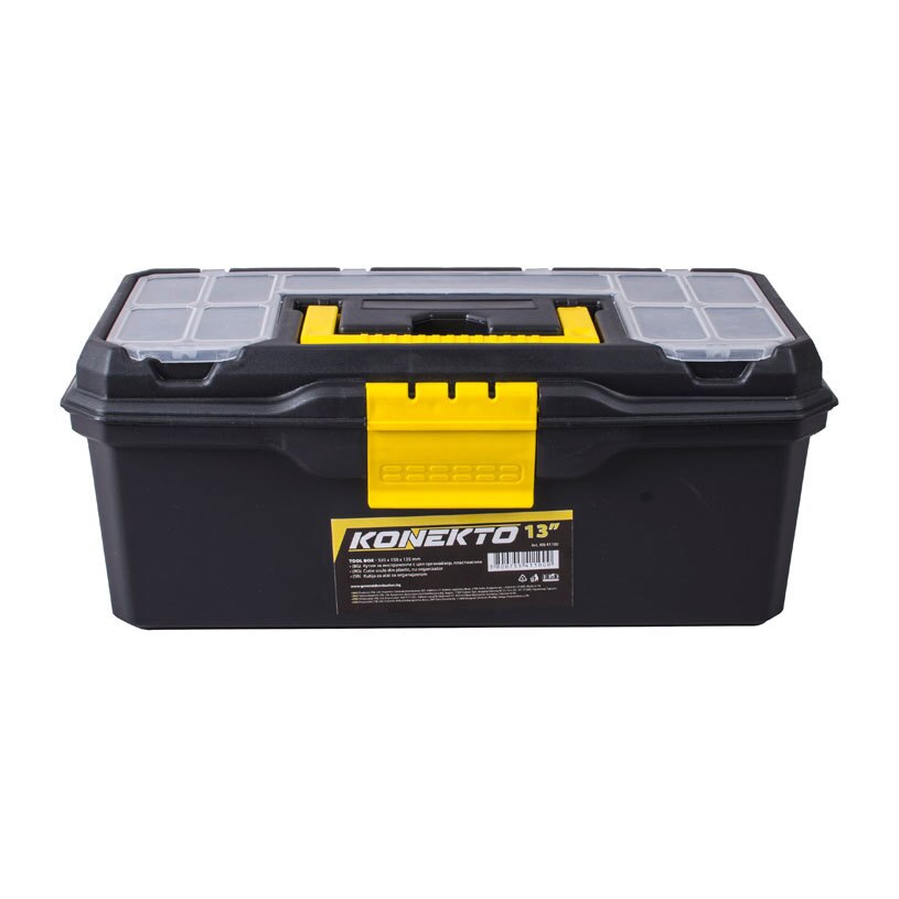 Cutie de scule detasabila KONEKTO 13'', Cu un maner, Negru - Galben, Plastic, 15 x 13 x 32 cm
