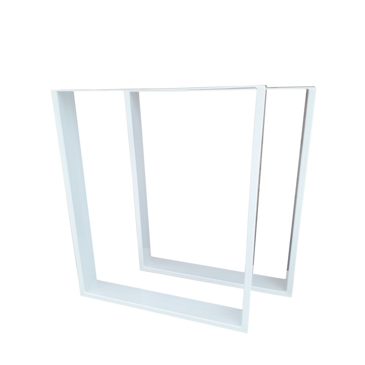 Комплект от 2 крака за маса 70 x 72 cm Premium, бял, профил 80 x 20 mm, включен монтажен комплект