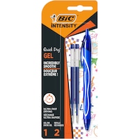 Pix cu gel BIC Gel-ocity Quick Dry, uscare rapida, 0.7 mm, albastru, blister 1 bucata + 2 rezerve