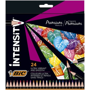 Creioane colorate din lemn BIC Intensity Premium, mina ultra-rezistenta, pachet 24 bucati Creioane colorate din lemn BIC Intensity Premium, mina ultra-rezistenta, pachet 24 bucati