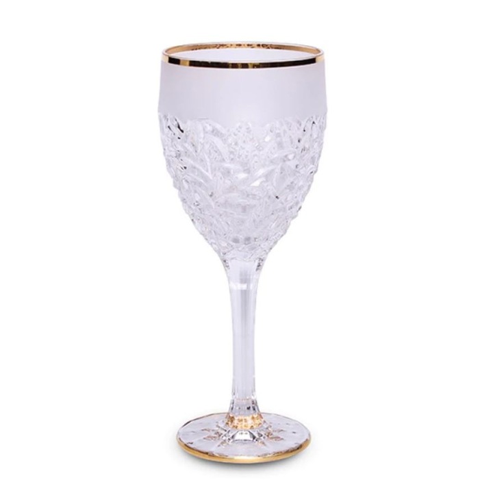 Set 6 pahare vin, Bohemia, Nicolette Gold Matt, 320 ml, Transparent