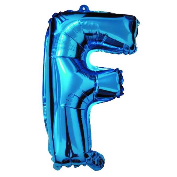 F betű lufi, kék, 40 cm