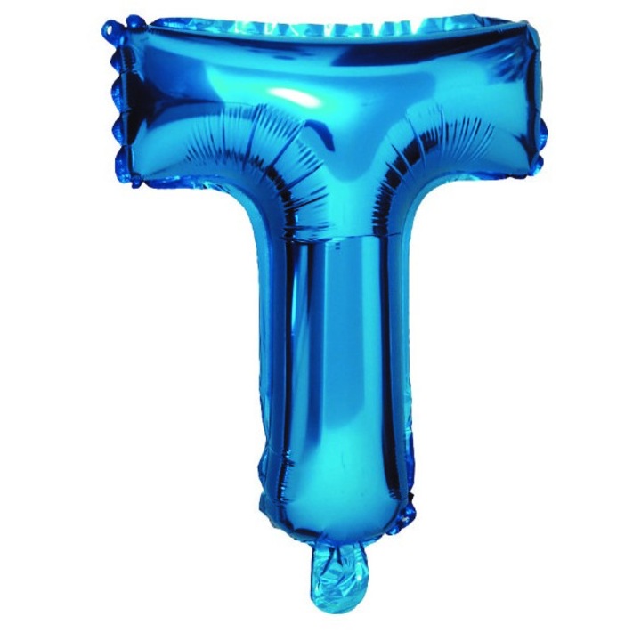 T betű lufi, kék, 40 cm