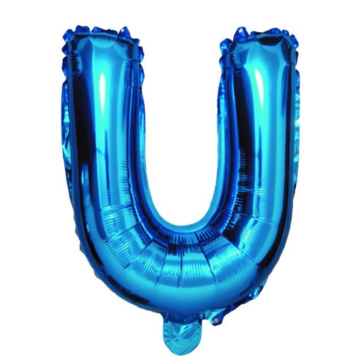 U betű lufi, kék, 40 cm
