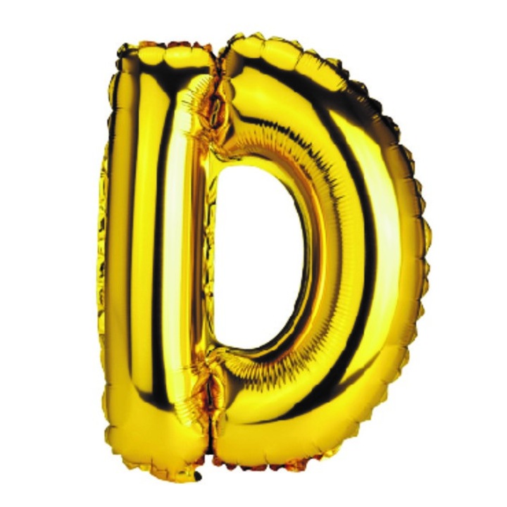 Lufi D betű, arany, 40 cm