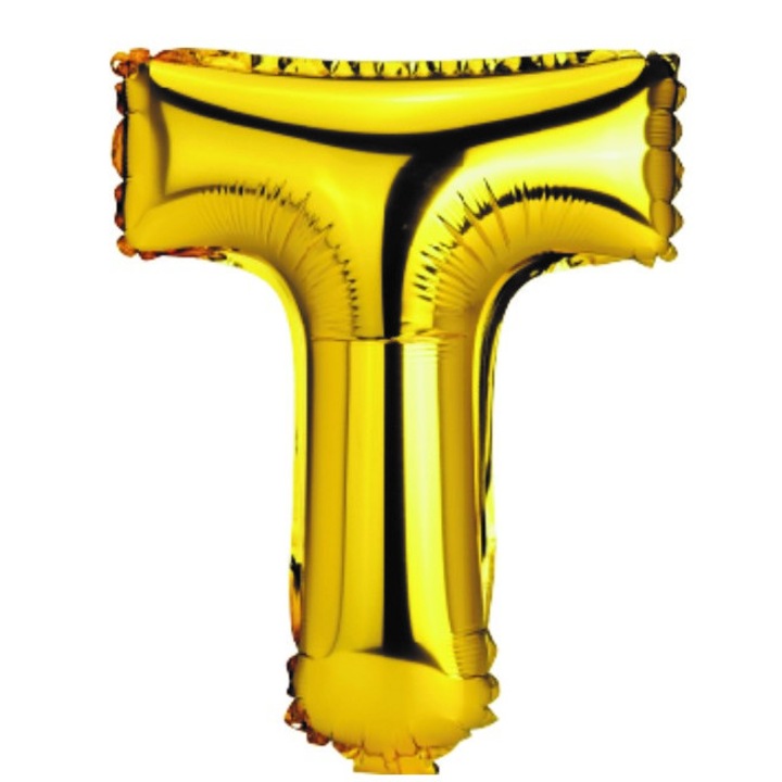 T betű lufi, arany, 40 cm