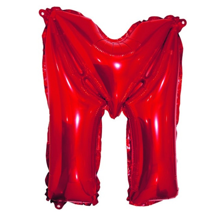 M betű lufi, piros, 40 cm