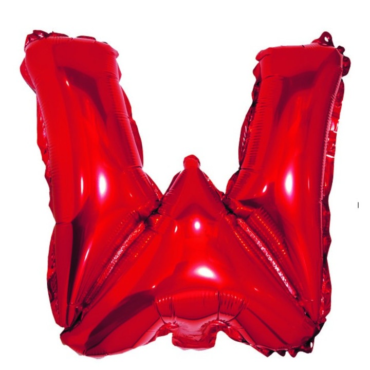 Lufi Letter W, piros, 40cm