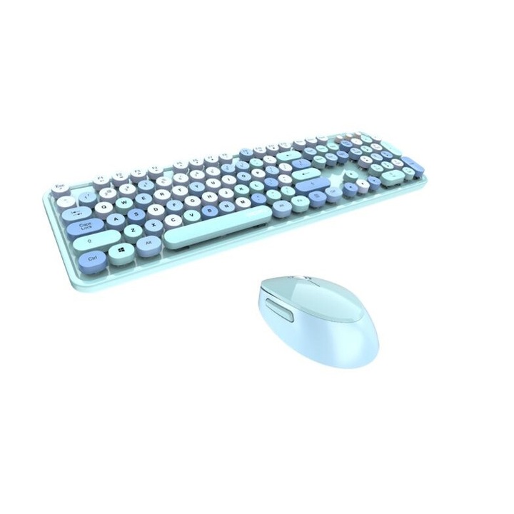 Комплект клавиатура и мишка Mofii, Wireless, 2.4G, USB, Син