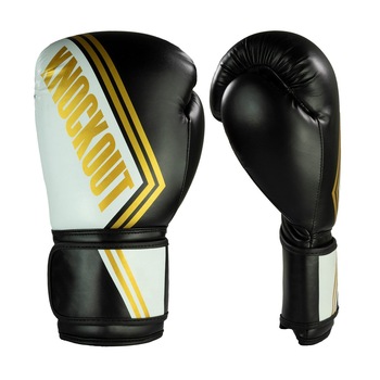 Manusi box Knockout Fighter Negru/Alb/Gold - 16OZ Manusi box Knockout Fighter Negru/Alb/Gold - 16OZ