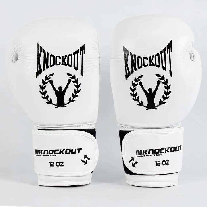 Manusi Box Knockout Basic, Alb / 12 OZ