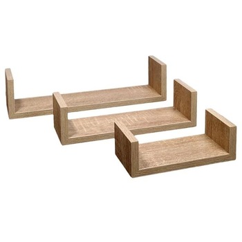 Set 3 rafturi de perete Felis, MDF, Maro Set 3 rafturi de perete Felis, MDF, Maro
