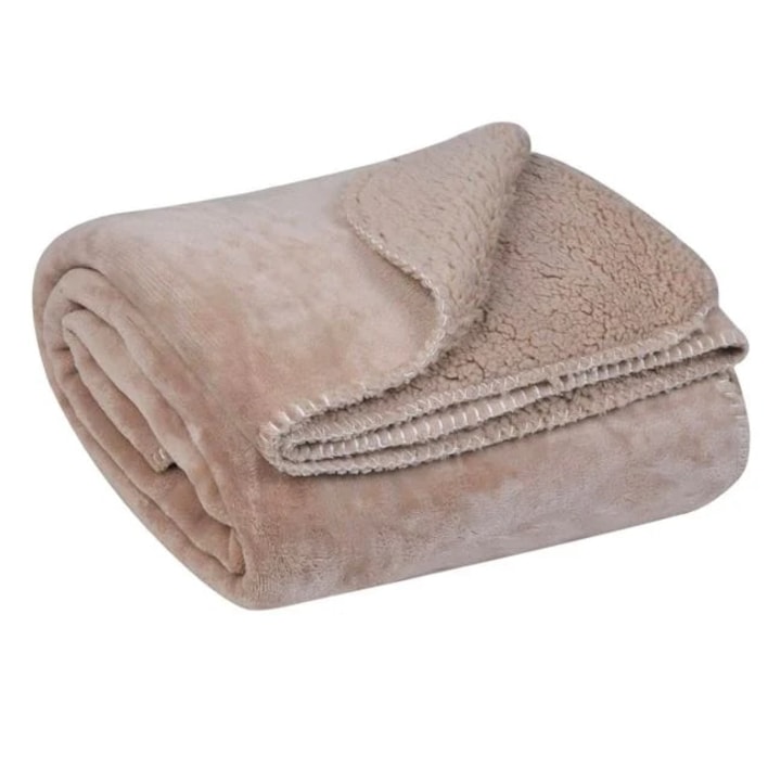 Одеяло тип Коколино, много пухкаво, 2 страни, 130x160см, кафяво/бежово