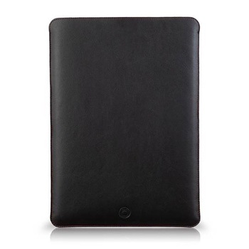 Husa laptop pentru MacBook PRO 13 inch, UNIKA, piele PU cu lana din fibre naturale, negru/rosu
