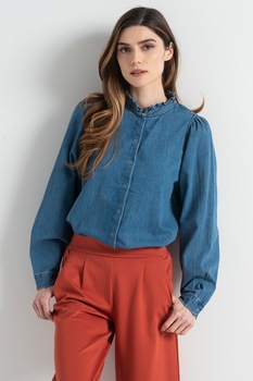 ICHI, Camasa din denim Dantan, Albastru, XS ICHI, Camasa din denim Dantan, Albastru, XS