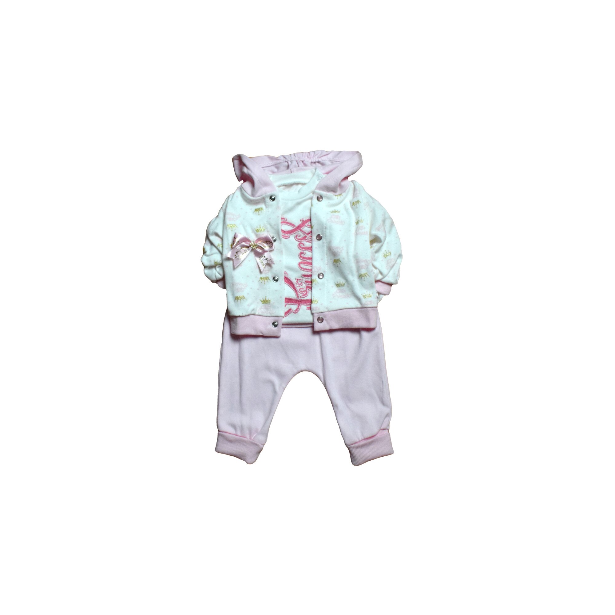 Compleu copii printesa, Babyim, alb/roz