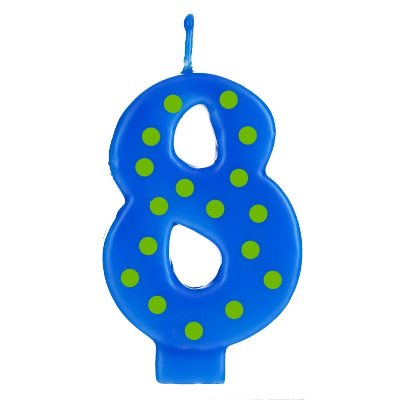 Lumanare albastra cu buline, Zola, cifra 8