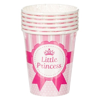 Pahare de carton, Zola, Little Princess, 270ml, set 6 bucati Pahare de carton, Zola, Little Princess, 270ml, set 6 bucati
