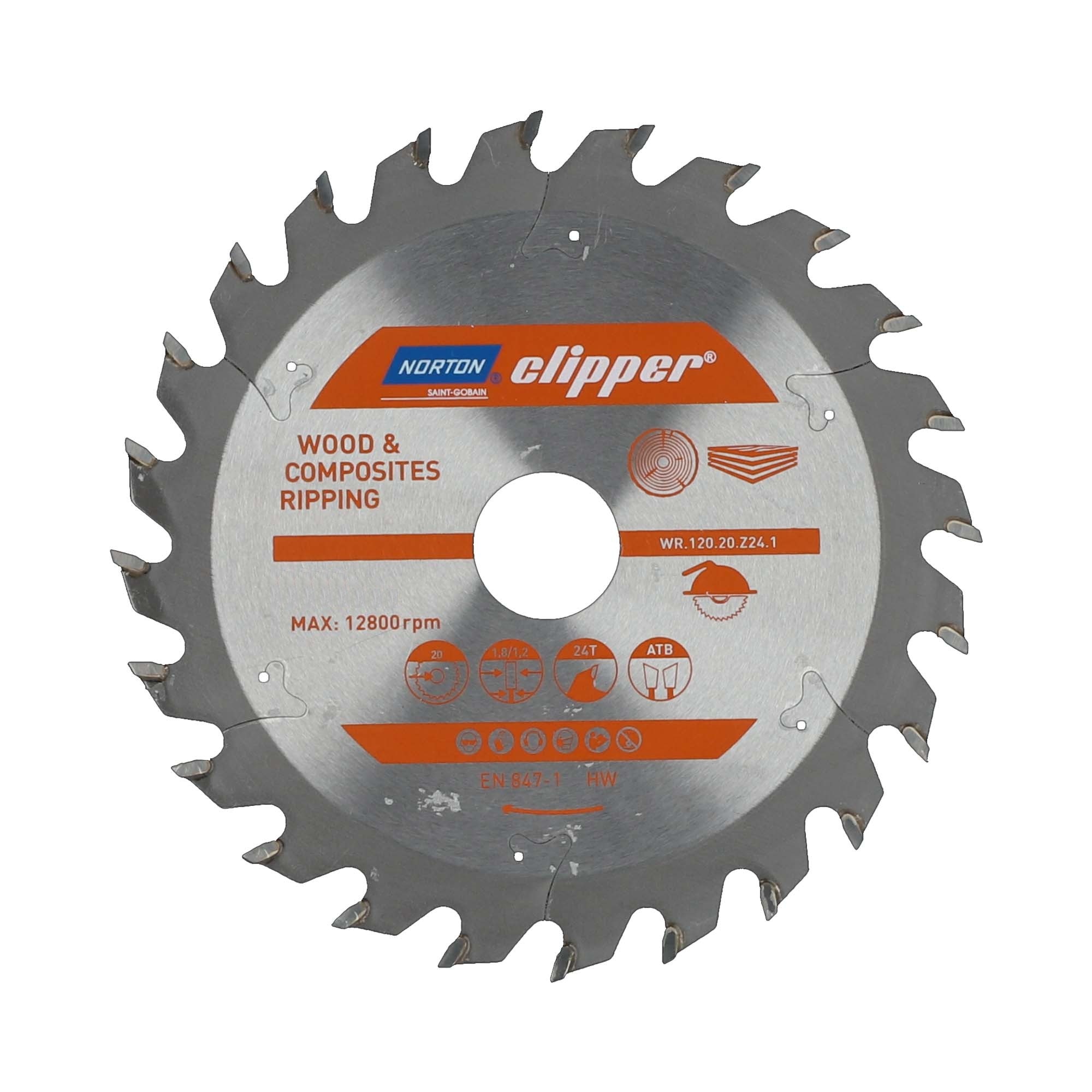 Disc circular lemn, Norton, 130 x 20 mm Z24