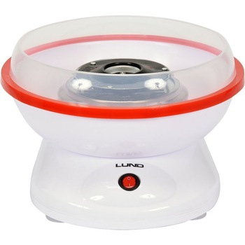 Aparat pentru facut Vata de Zahar pe bat, Lund, Putere 450W cu 10 Betisoare si lingura Incluse, Culoare Alb Aparat pentru facut Vata de Zahar pe bat, Lund, Putere 450W cu 10 Betisoare si lingura Incluse, Culoare Alb