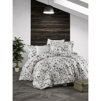 Lenjerie de pat dublu 6 piese satin de lux, Bahar Home, Fall Lenjerie de pat dublu 6 piese satin de lux, Bahar Home, Fall
