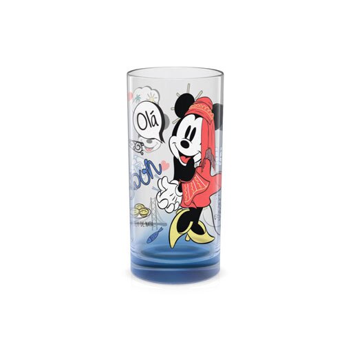 Pahar, Disney Cities Cup, Model Mickey Mouse in Lisabona, Sticla, 270 ml, Albastru