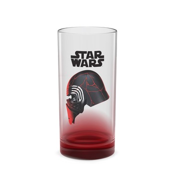 Pahar, Disney, Model Kylo Ren SW IX, Sticla, 270 ml, Rosu Pahar, Disney, Model Kylo Ren SW IX, Sticla, 270 ml, Rosu