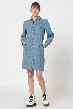 b.young, Rochie tip camasa din denim Lyra, Albastru deschis b.young, Rochie tip camasa din denim Lyra, Albastru deschis