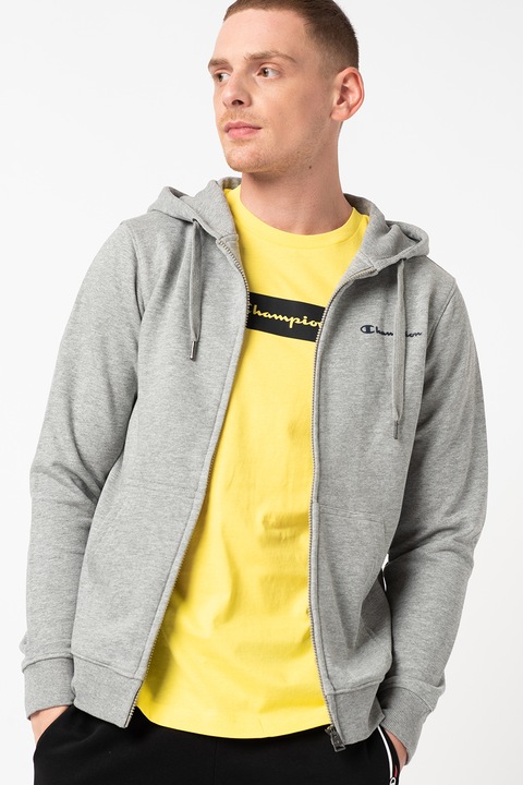 Champion, Hanorac din amestec de bumbac Basic, Gri melange, 2XL