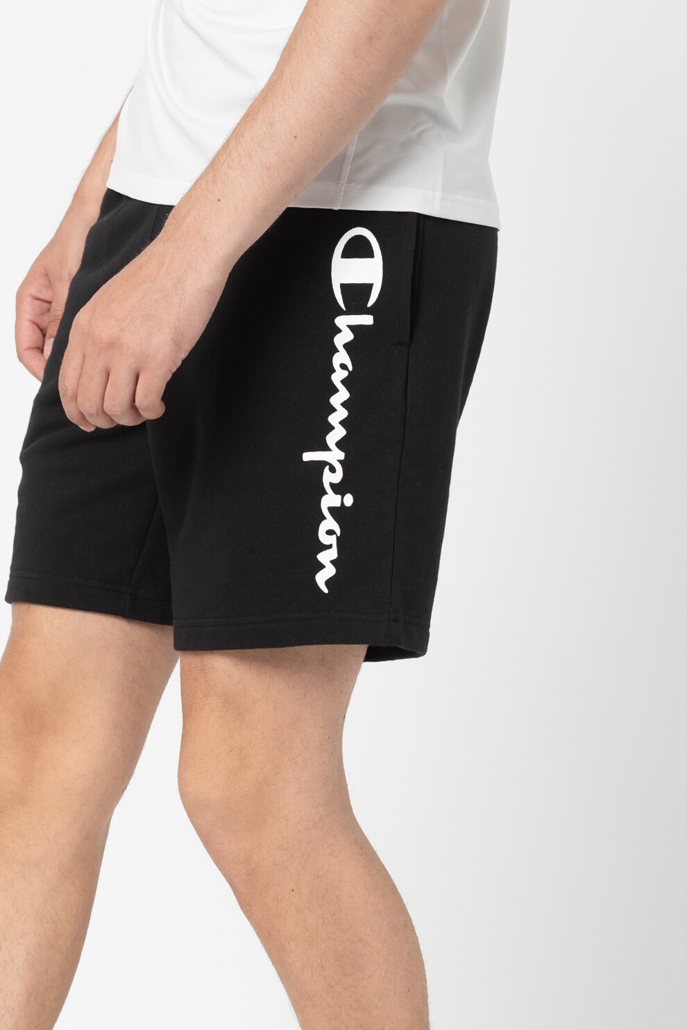 Champion, Bermude din jerseu cu talie elastica, Negru