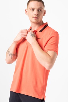 Champion, Tricou polo din pique cu broderie logo discreta, Roz aprins Champion, Tricou polo din pique cu broderie logo discreta, Roz aprins