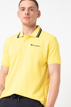 Champion, Tricou polo din pique cu broderie logo discreta, Galben Champion, Tricou polo din pique cu broderie logo discreta, Galben