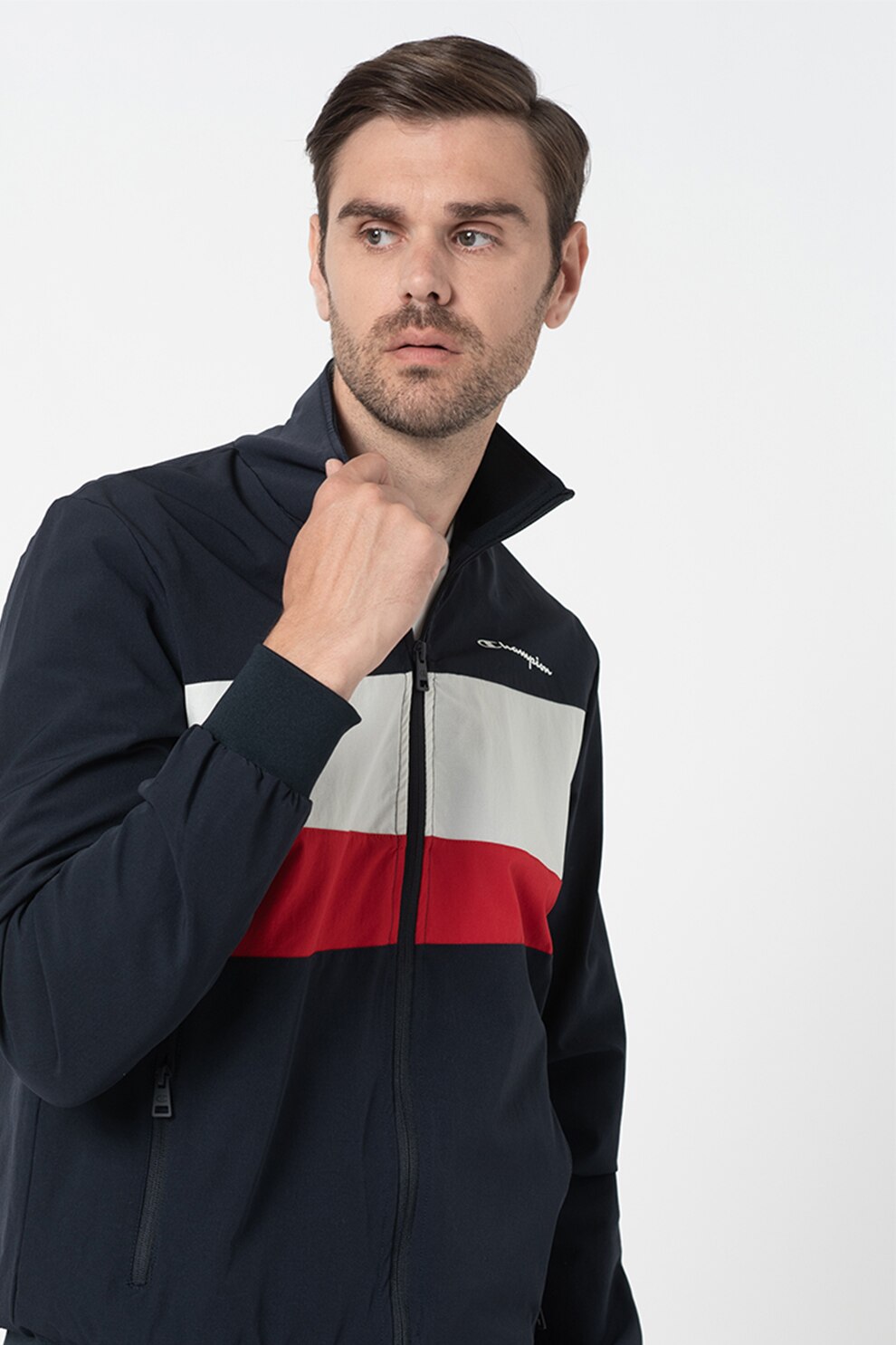 Champion, Jacheta cu fermoar si logo, Bleumarin