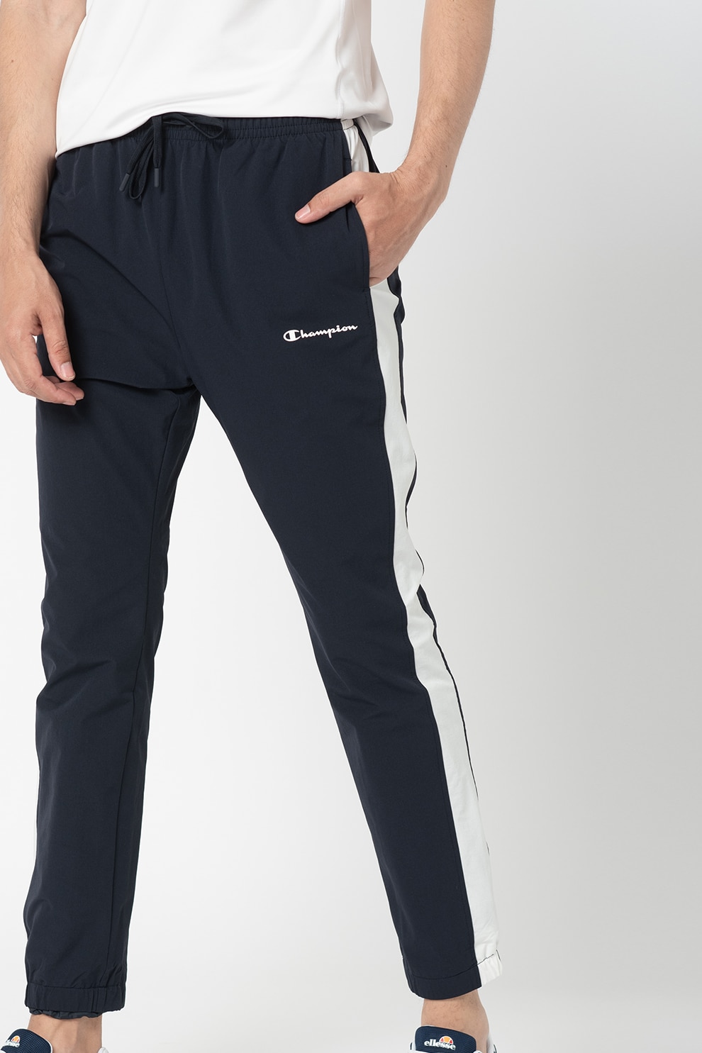 Champion, Pantaloni sport conici cu margini contrastante, Bleumarin