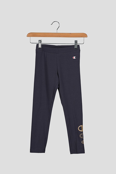 Champion, Colanti cu imprimeu logo stralucitor, Gri antracit, 114-119 CM Standard