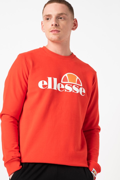 ELLESSE, Bluza sport de bumbac cu imprimeu logo Heritage, Rosu, 2XL