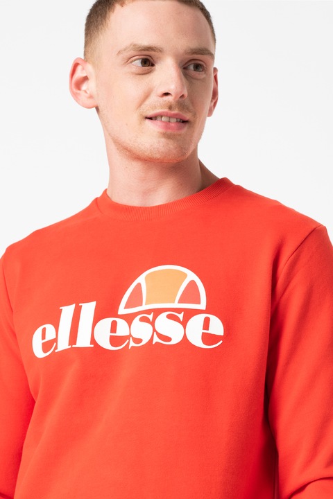 ELLESSE, Bluza sport de bumbac cu imprimeu logo Heritage, Rosu, 2XL