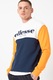 ELLESSE, Bluza sport cu model colorblock si imprimeu logo Superstar, Bleumarin/Alb/Oranj, L