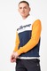 ELLESSE, Bluza sport cu model colorblock si imprimeu logo Superstar, Bleumarin/Alb/Oranj, L
