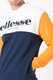 ELLESSE, Bluza sport cu model colorblock si imprimeu logo Superstar, Bleumarin/Alb/Oranj, L