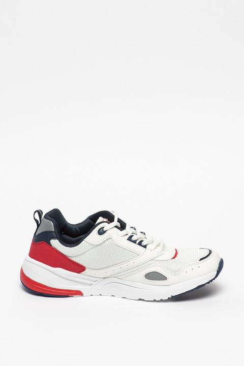 Lotto, Pantofi sport cu detalii contrastante Rick, Alb/Rosu, 41