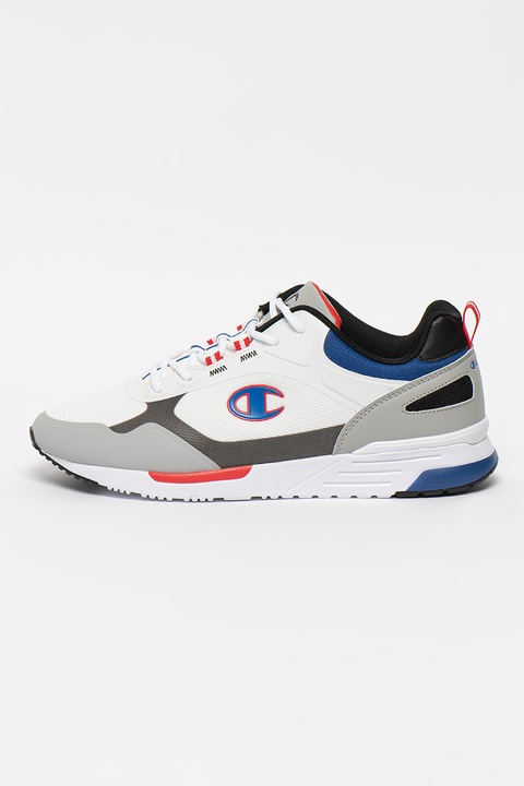 Champion, Pantofi sport cu model colorblock si detalii peliculizate Samuel, Alb/Gri/Albastru, 42